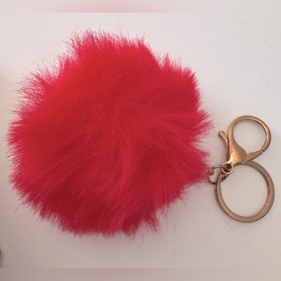 Red Velvet Multi Compartment Mini Backpack w/ Matching Pom Pom - Picture 8 of 10